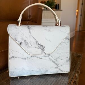 Elegant White Marble Handbag